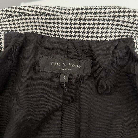 Rag & Bone Andre Black & White Check Houndstooth Blazer Jacket Size 4 - Picture 7 of 12